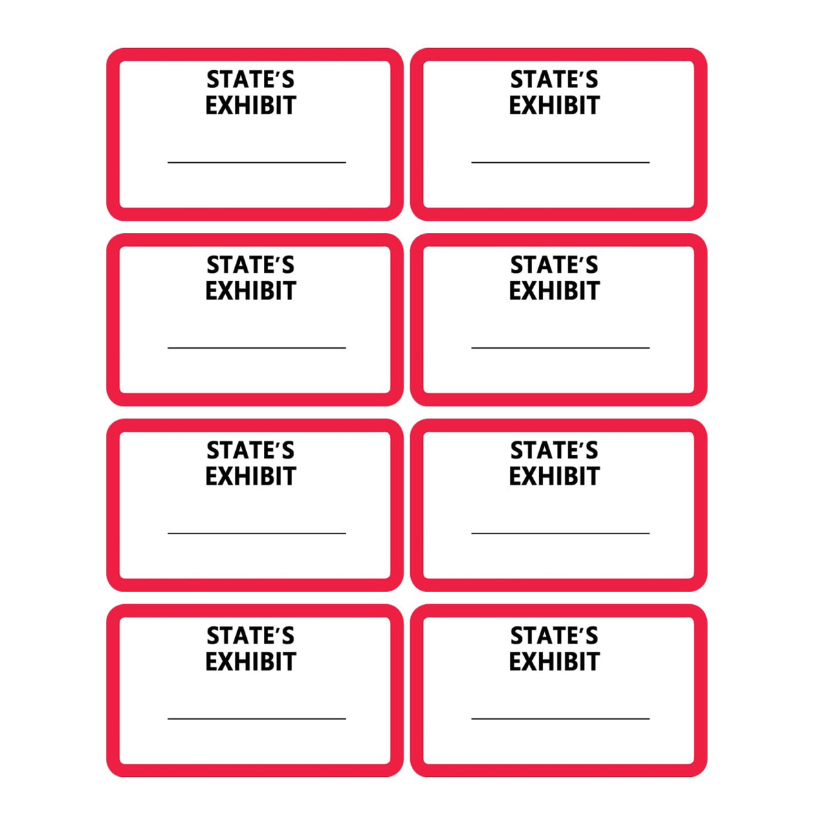 500 Pcs Legal Exhibit Label Stickers - 0.875 x 1.5 Inch STATE'S Exhibit Tabs for Court, Office & Legal Document Classification (Pack of 2) 0.875 x 1.5 inches (Pack of 2)