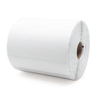 Zebra clear 4x6 shipping labels for laser and inkjet printers, shown on a sheet with label edges visible.