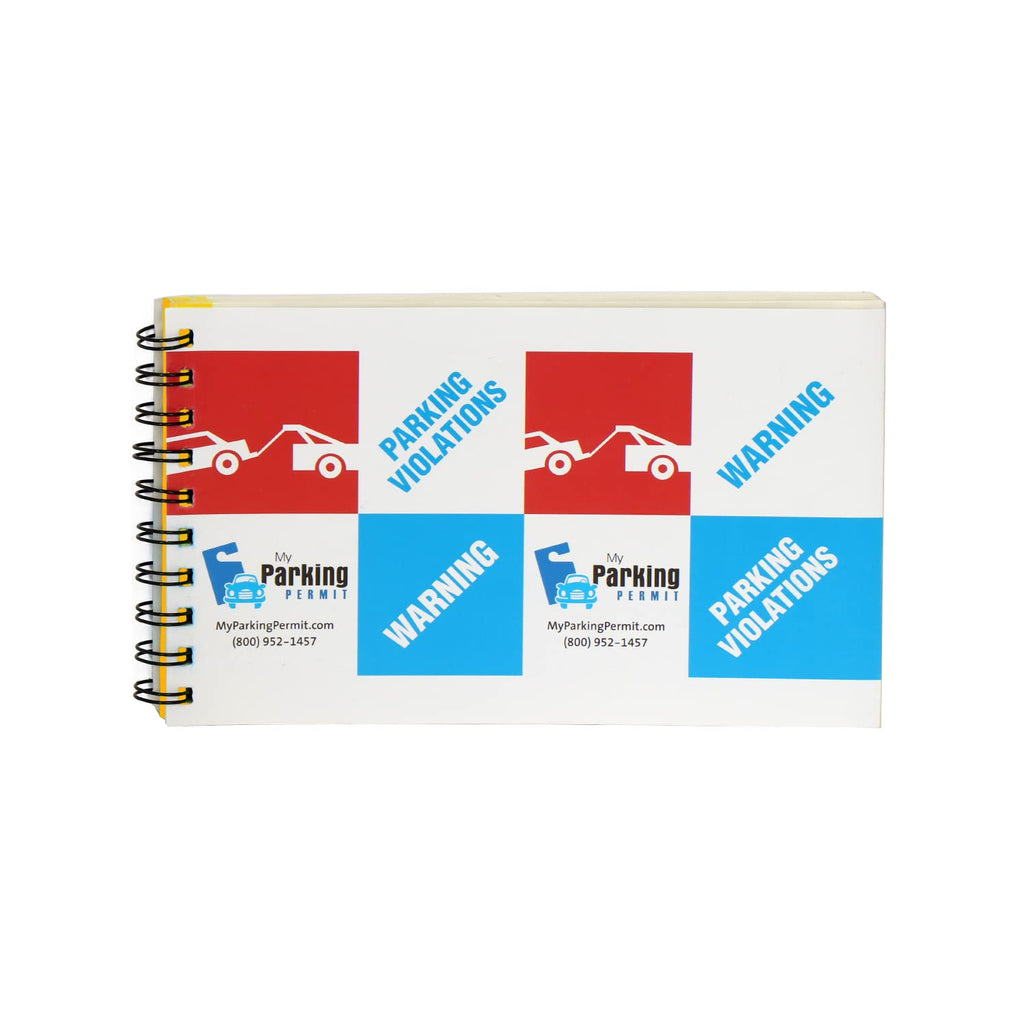SmartSign Final Warning Parking Violation Stickers | Book of 50 Stickers with Liners, 5 x 8 inch, Vehicle Illegally Parked Sticker, Hard to Remove Write-On Tickets, Fluorescent Orange