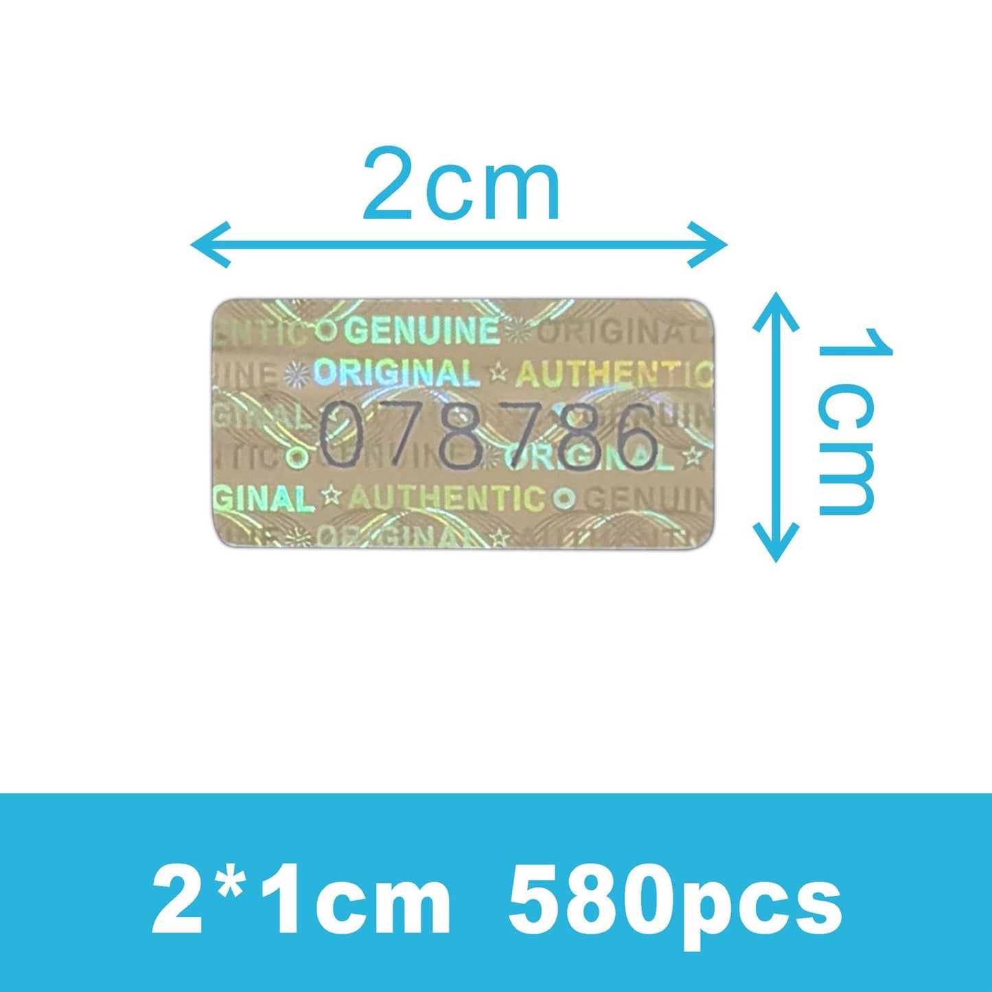 580 Pcs 0.787x0.39 inch High Security Tamper Evident Seal Warranty Void Original Genuine Authentic Hologram Labels/Stickers w/Unique Sequential Serial Numbering Tamper Proof Stickers(Silver)