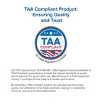 TEC SecureTouch TE-FPA4-MC USB Fingerprint Reader with ESS Enhanced Sign-in Security – Match-On-Chip Encryption, 360° Biometric Sensor, 0.23s Fast Login, Password-Free Windows Hello PC Sign-in