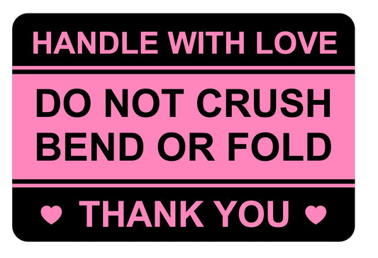 2"x3" 100 PCS Black Do Not Crush Bend or Fold Handle with Love Labels Stickers Shipping Mailing Cartons Envelops Adhesive Labels