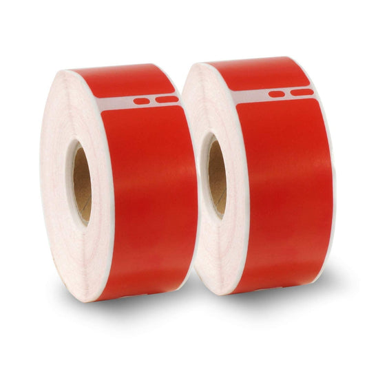 BETCKEY - Compatible DYMO 30252 (1-1/8" x 3-1/2") Address & Barcode Replacement Labels - Compatible with Rollo, DYMO Labelwriter 450, 4XL & Zebra Desktop Printers[2 Rolls/700 Labels, Red] 30252 [1-1/8" x 3-1/2"]
