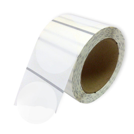 NextDayLabels - Clear Retail Package Seals, Round Circle Wafer Stickers, 500 Per Roll (3") 3" Clear Label