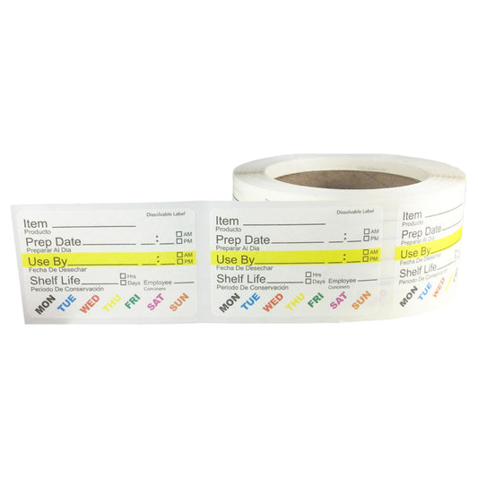 InStockLabels Dissolvable Food Labels - 2” x 3” (2500 Labels) - Rotation Food Stickers for Kitchen & Restaurant Supplies - Ideal for Jar, Containers and Freezer Storage, Kitchen Stickers 2500