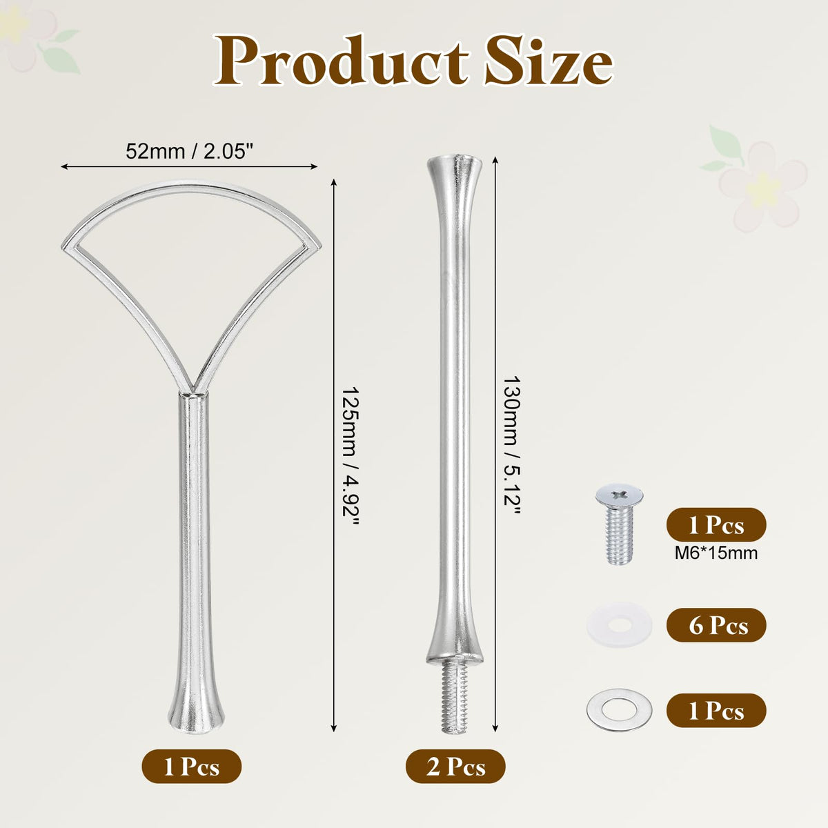 uxcell 1Set Cake Stand Hardware Kit 3 Tier Cupcake Stand Fittings Silver