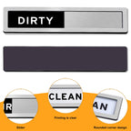 Dishwasher Magnet Clean Dirty Sign - Strong Magnetic & Non-Scratch Reversible Dishwasher Indicator, Easy to Slide & Read, with Optional Adhesive - Dishwasher Sign Kitchen Decor and Accessories Dishwashermagnet-s-brushedsilver