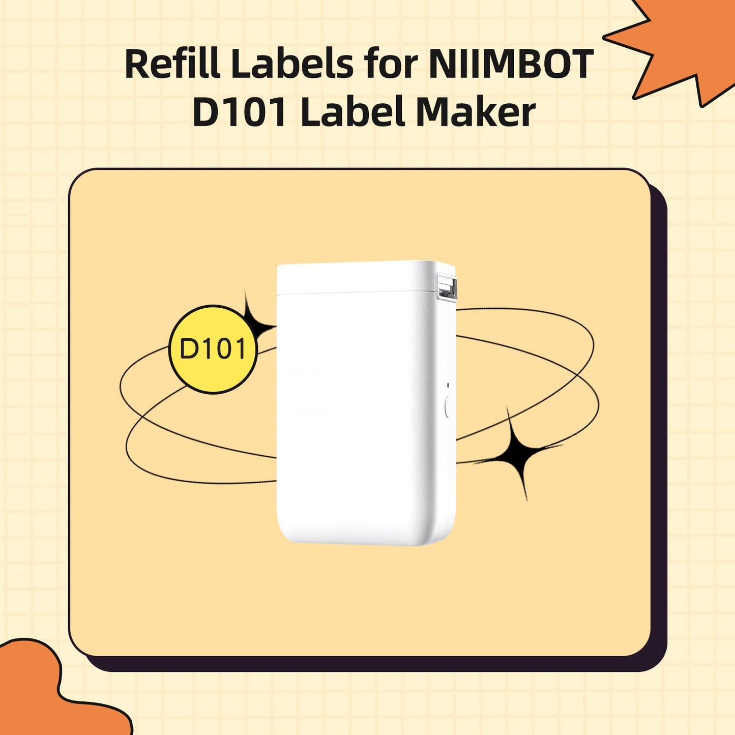 NIIMBOT D101 Labels, 1'' x 1.57'' (25x39mm) Refill Label Paper, Waterproof, Oil-Proof and Tear-Proof Thermal Labels for D101 Label Maker, 1 Roll of 160(Adorkable) 25x39mm-adorkable