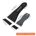 NEWISHTOOL plastic razor blade scraper with 3-inch blades, 2-pack, including 20 extra blades for removing glue, labels, and decals from glass.