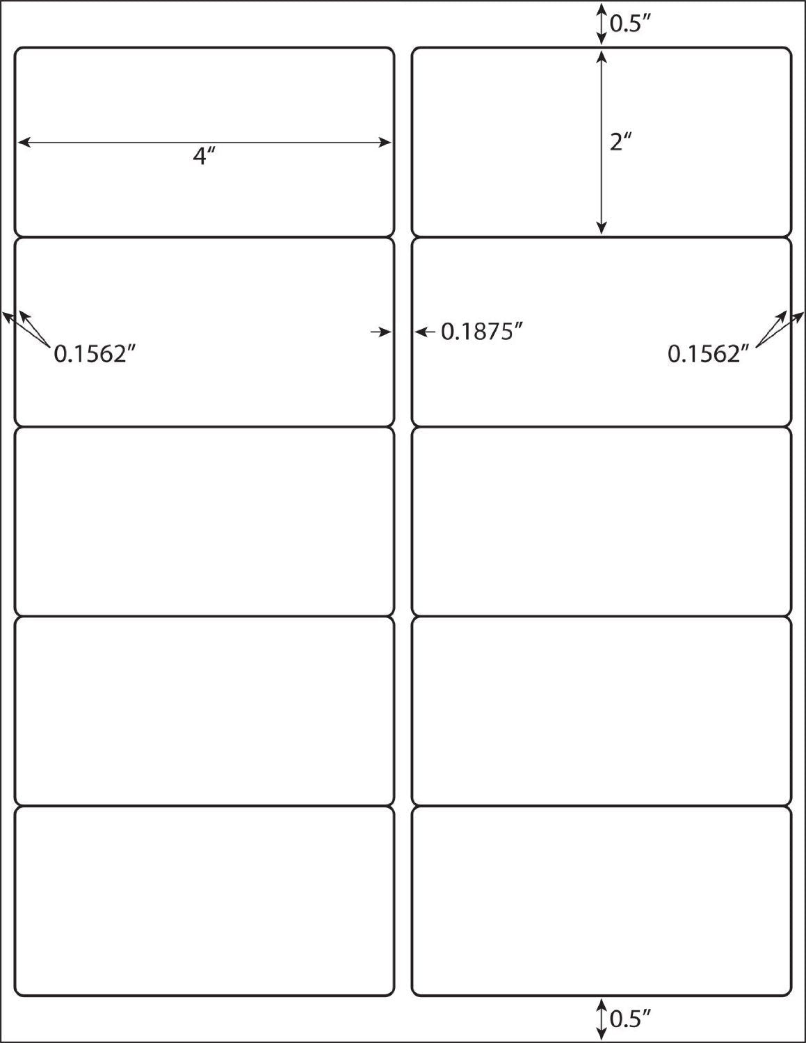 10 Up - Address Labels - 2" x 4" - 10000 Labels