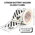 Great Eastern 500 Pcs Lithium Ion Battery Transport Labels, 4" × 4" Black & White