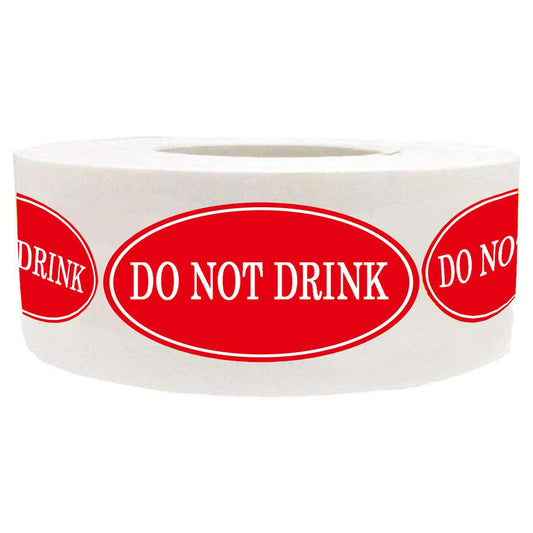 Do Not Drink Warning Labels Stickers,Fluorescent Red Do Not Drink Medical Label Sign Decals,Safety Warning Label,500 Pcs Per Roll