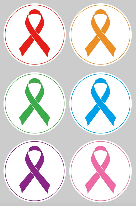 2 inch 6 Color 90PCS Ribbon Stickers Breast Cancer Awareness Stickers Decals Round Breast Cancer Hope Stickers for Event Supplies Bring Strength and Love