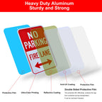 Fire Lane No Parking With Arrow Signs 2 Pack 18x12 Inch Reflective Aluminu