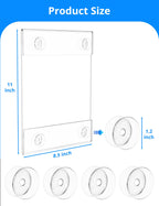 NIUBEE 6 Pack Acrylic Window Sign Holder Display 8.5 x 11 with Suction Cups