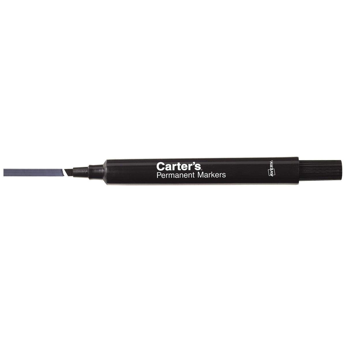Carter's Permanent Markers, Chisel Tip, Large Desk-Style Size, 12 Black Markers (27178)
