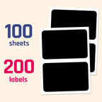 200 Pack, Large Chalkboard Labels Stickers - Rectangle, 6" x 4" 200 Labels