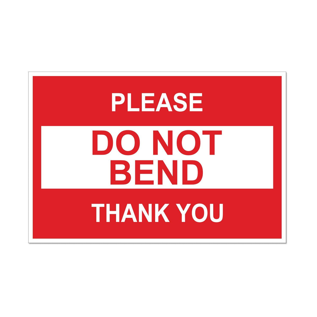 1200 Count - Please, DO NOT Bend Sticker Labels, 3 x 2 inch Rectangle Do Not Fold Labels for Handling Instructions, Shipping Warning, Fragile Shipments