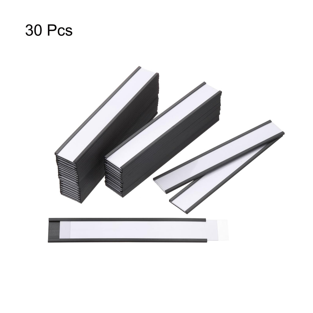 MECCANIXITY Label Holders 1" x 6" C Channel Rubber Magnetic for Metal Shelves Organize, Office File Cabinets Pack of 30 1" x 6"