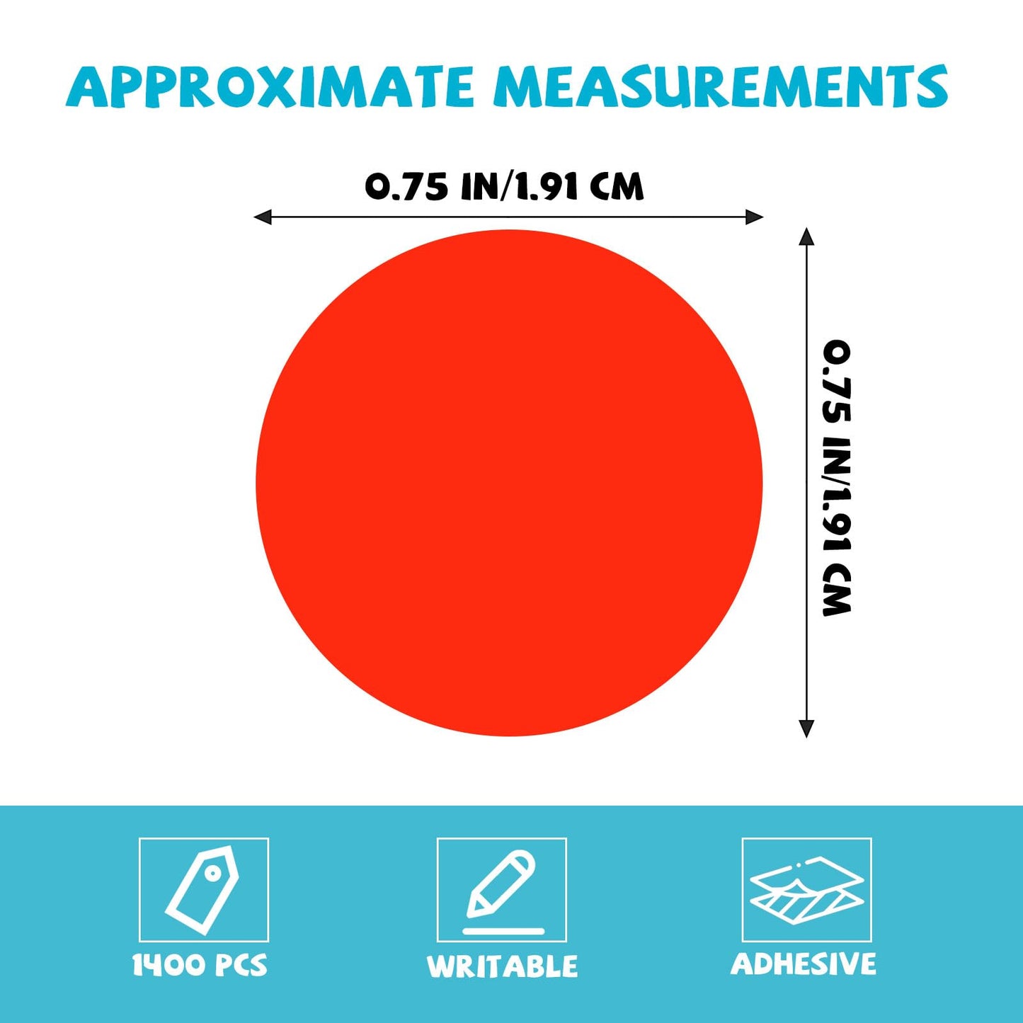 1400 PCS Colored Dot Stickers, Round Color Coding Labels, 10 Bright Colors, 20 Sheets