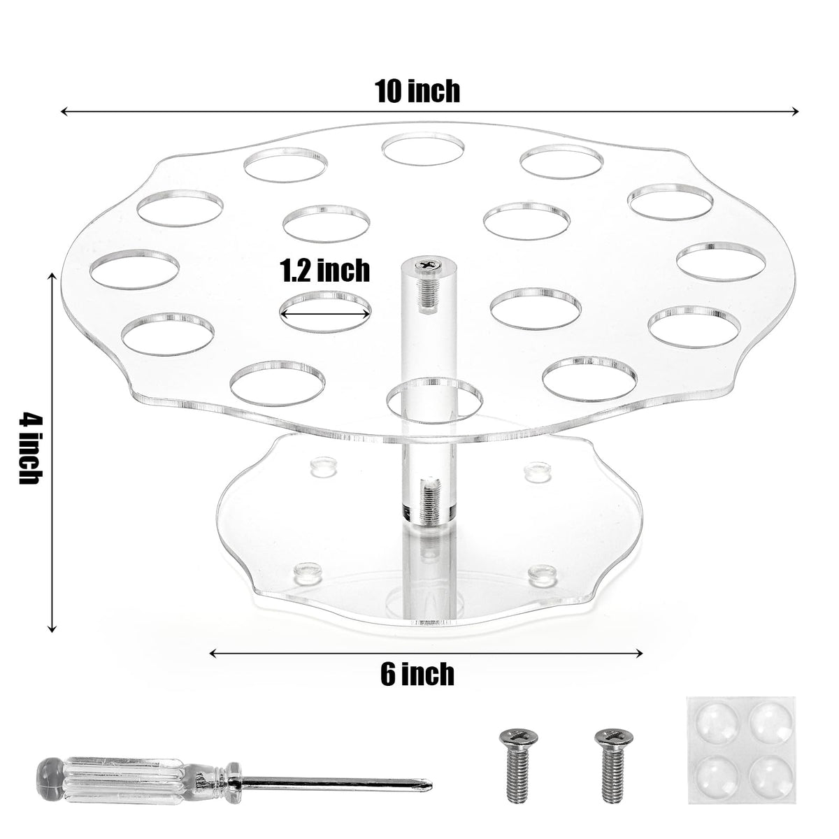 yarlung 2 Pack Ice Cream Cone Holder, 16 Holes Acrylic Waffle Cone Display Stand, Clear Hand Roll Sushi Popcorn Rack for Party Buffet Birthday Wedding