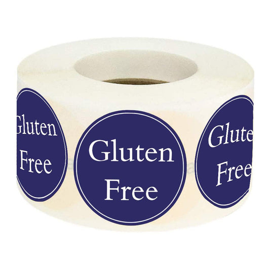 Gluten Free Labels, 1.25 Inch Gluten Free Food Rotation Labels - Round Circle Dots Adhesive Stickers 500 Pcs