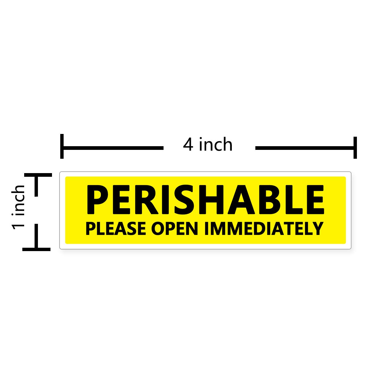 Top label Perishable Shipping Stickers for Packing,Fluorescent Yellow Shipping Lables Stickers,4x1 Inch,500 Pcs Per Roll