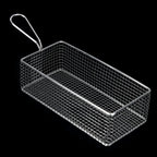 Mini French Fries Basket with Handle, 8.5x4.2x2.6 In, Silver