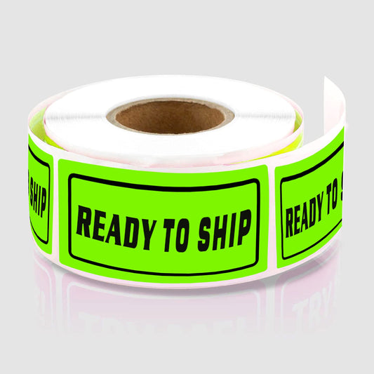 Ready to Ship Green Fluorescent Shipping Label Stickers for Packing Mailing,1x2Inches,500Pcs.