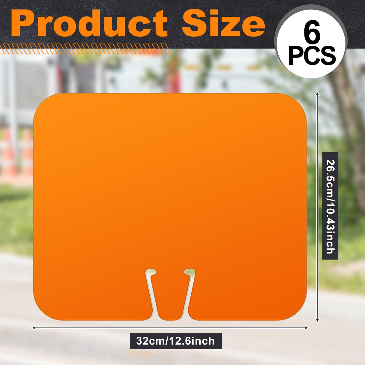 Geetery 6 Pcs Blank Traffic Cone Signs, 10.4"x12.6" Write-on Sign, Orange