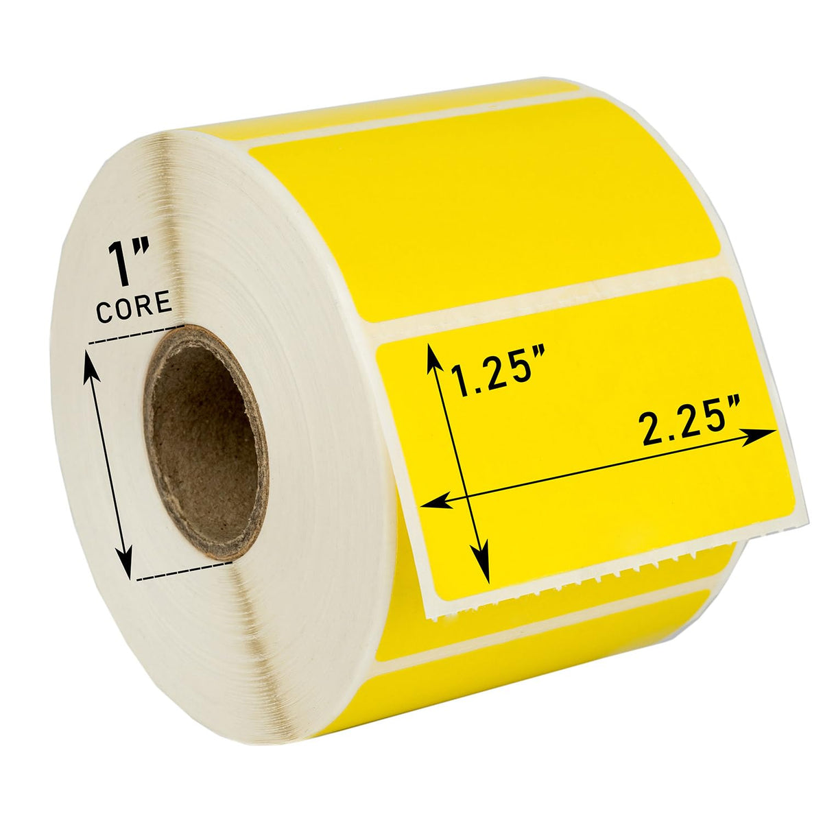 HouseLabels Compatible with Zebra, 1" Core, Yellow, 2.25" x 1.25" 4 rolls