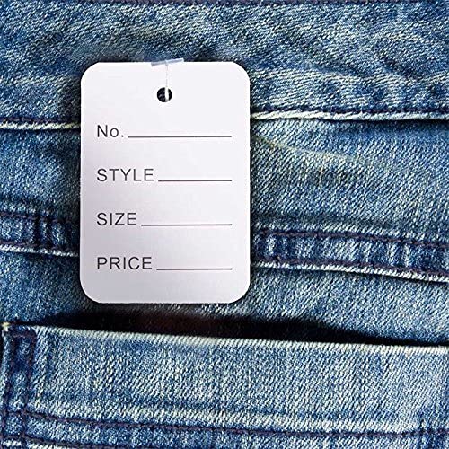 G2PLUS 1000 PCS Price Tags,1.97 X 1.38 in Clothing Labels, Unstrung White Square Rectangular 1.3x1.9 in