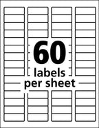 Avery Durable White Cover Up ID Labels for Laser Printers, 0.67 x 1.75, Pack of 3000 (61533)