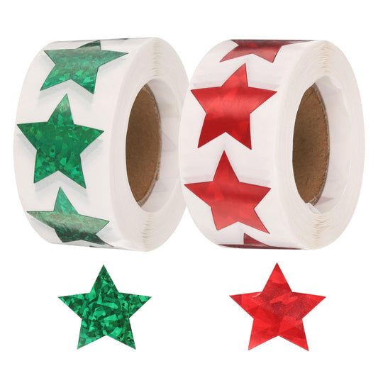 uxcell 1000pcs Red/Green Star Stickers 1 Inch Self-Adhesive Stickers Coding Label for DIY Crafts Homework, Office, Shop, Home, Classroom Marking Green/Red