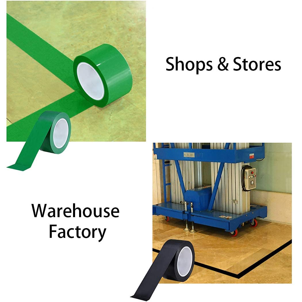 APT, Multi Color Marking Tape, Premium Safety Marking and Dance Floor Splicing Tape, 6 mil Thick (Black, 1 Roll) Black