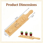 Bamboo Serving Board Beer Flight Tray for Brewery Tasting & Bar