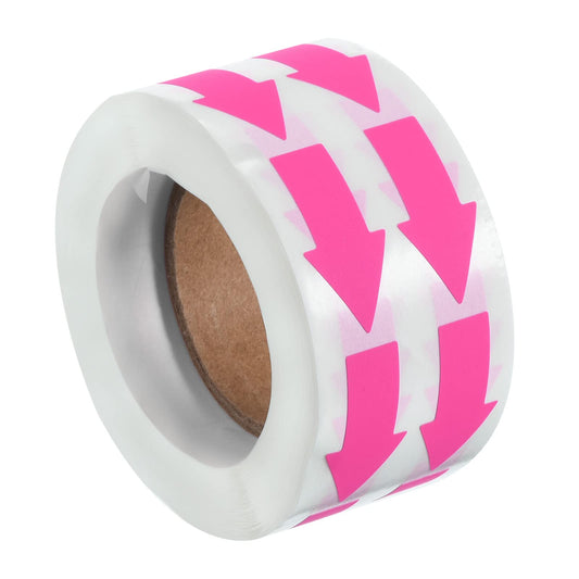 PATIKIL Arrow Sticker 1.2x0.6", 1000 Pcs Adhesive Color Coding Decal for Gas Flow Direction Inspection Defect Marking, Bright Pink