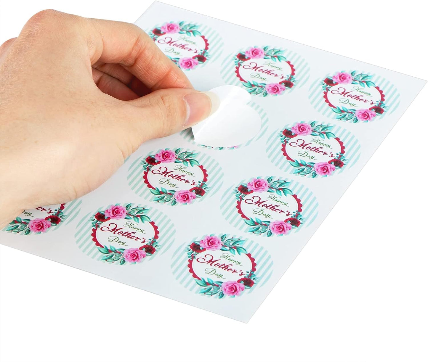 Happy Mothers Day Stickers - 36Pcs 1.5Inch Mother's Day Gift Tag Stickers - Pink Flower Mom Sticker for Envelope Seals Card Boxes Party Favor