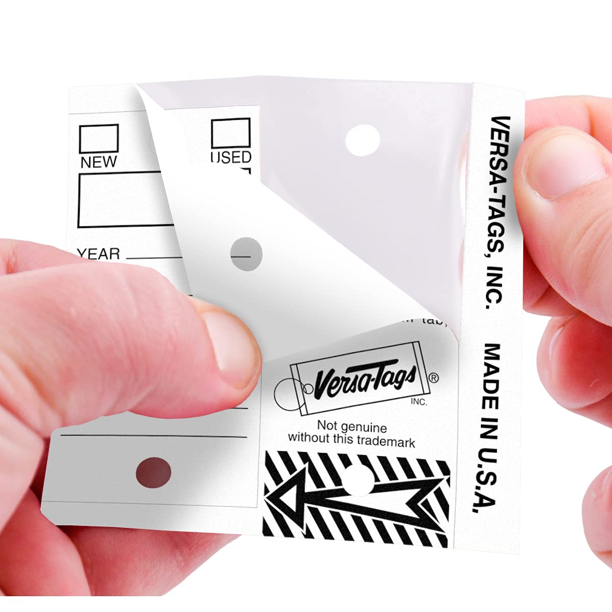 Versa-Tags White Self-Protecting Key Tags with Split Rings, 250-Pack 250 Tags Solid White