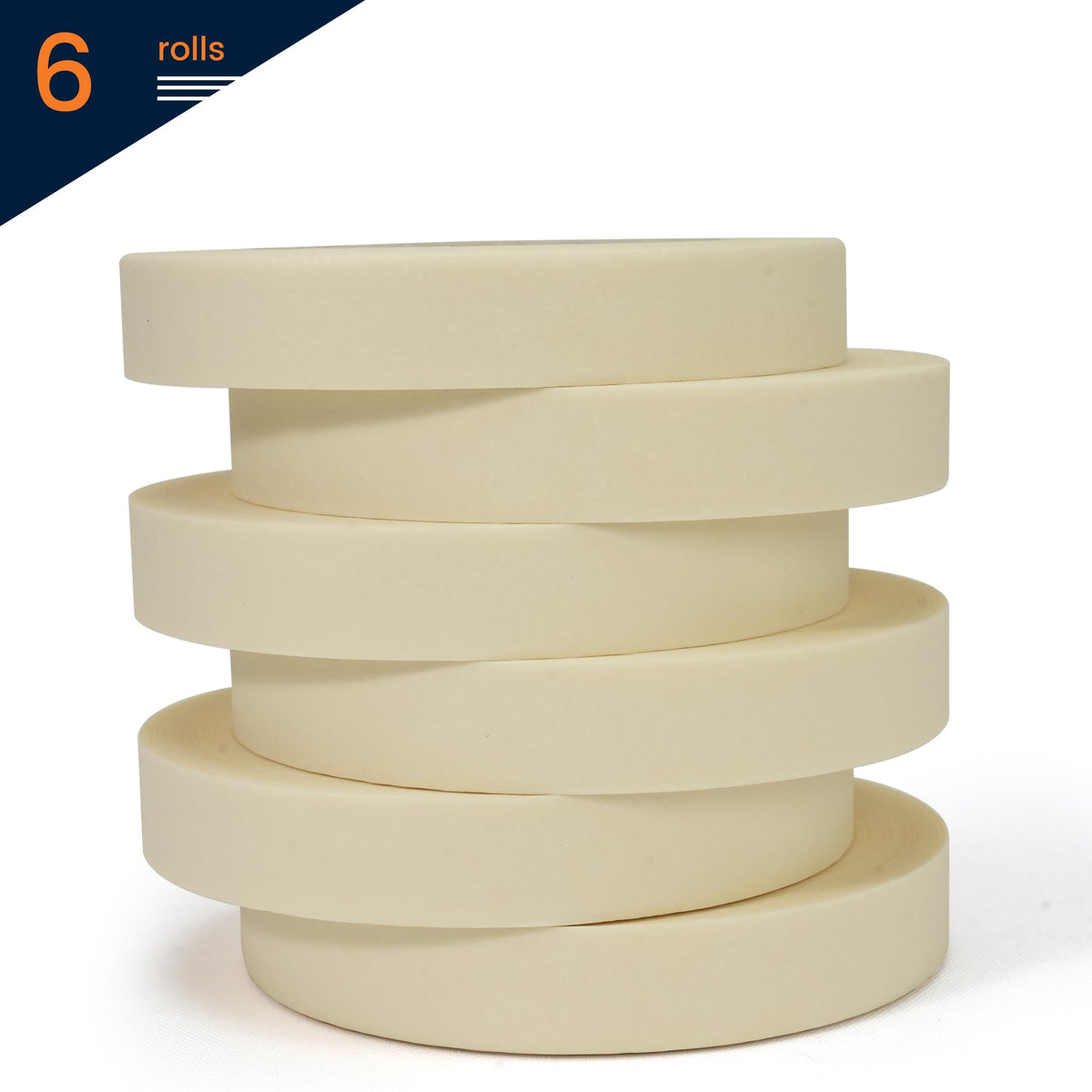 TAPEBEAR General Purpose Masking Tape 0.75 Inches x 60 Yards, Beige White Painters Tape for Painting, Labeling, DIY Arts Crafts, Home Office School Projects, 6 Rolls 0.75" x 60 Yards