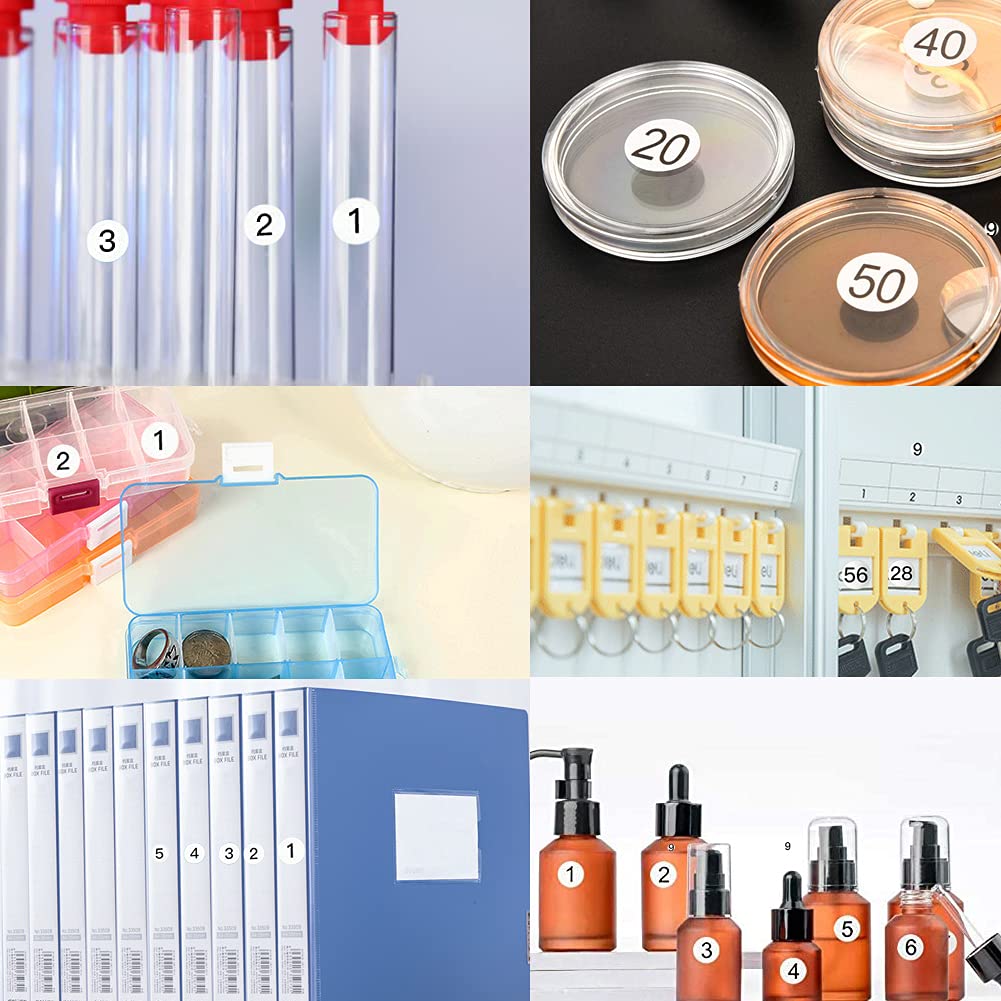 Consecutive Number Vinyl Stickers 1 to 100, Labels-0.4 inch Small Round Labels Self Adhesive for Inventory,Storage,Organizing,Boxes,Toolbox,Lockers, Math Games and More 25 Sheets, White 0.4''