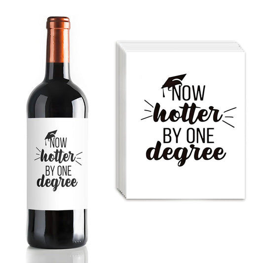 24 Pcs Funny Graduation Wine Labels Graduation Gifts Wine Bottle Stickers Now Hotter by One Degree Wine Bottle Labels Graduation Gifts for Her Him Graduate