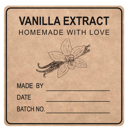 2x2 inch 300 PCS Vanilla Extract Labels Homemade Vanilla Stickers for Handcrafted Vanilla Bottles, Kitchen Pantry, Jar