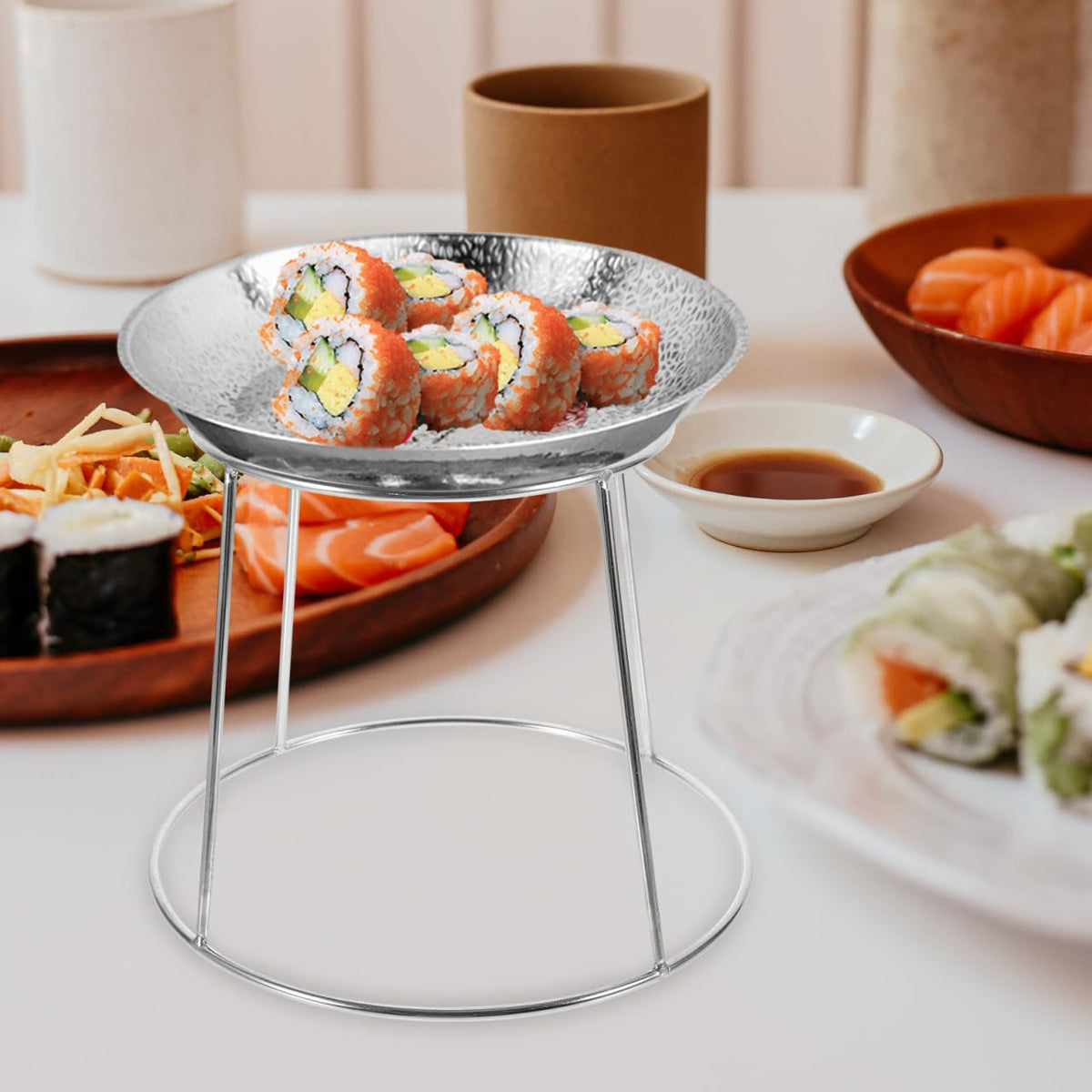 Hemoton Seafood Display Stand Stainless Steel Seafood Rack