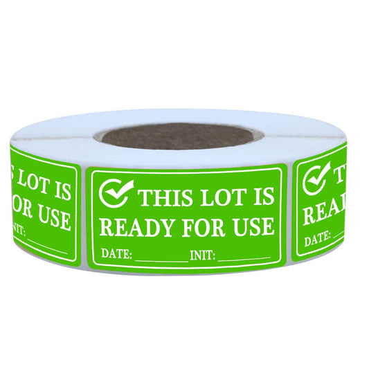 Quality Control This LOT is Ready for USE Labels Stickers, 1×2 Inch Removable Adhesive Paper Labels for Warehouse Control,Equipment Maintenance（500 Pcs