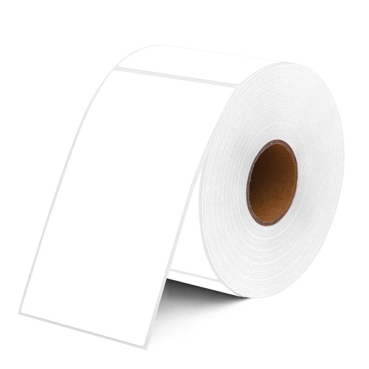 PARLAIM 3 X 5 Inch Adhesive Rectangular Color Coding Stickers, 500 PCS Square Inventory Label Name Tag Per Roll (White) White