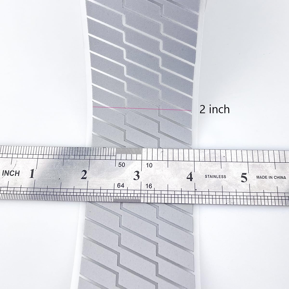High Visibility Silver Reflective Heat Transfer Vinyl Iron On Tape for Clothing Striped-2# (2 Inch x 10 Yard)