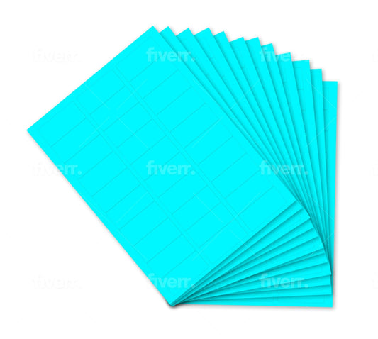DIRECT2U Paper Neon Colored 30 Up Shipping Address Labels - 1" x 2-5/8" - 750/Pack (25 Sheets) (Teal) Teal