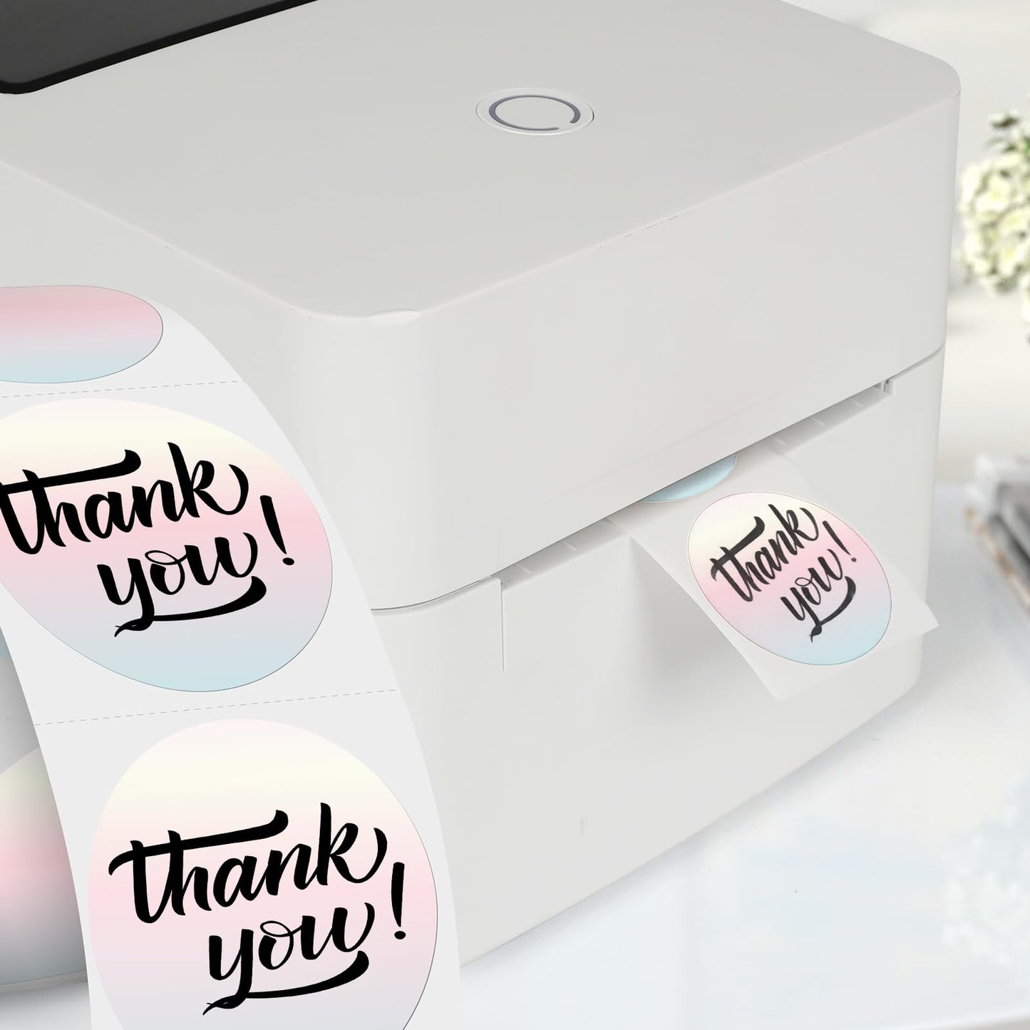 Gradient Thermal Labels Vinyl 1.5 Inch Self Adhesive Round Sticker Waterproof Rainbow Circle Decal Removable QR Code Tag for Business Logo DIY Design Thank Card 500 PCS Red 1.5 Inch Circle