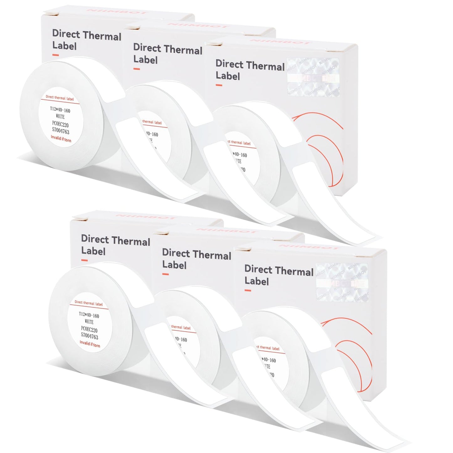 NIIMBOT D11 D110 D101 Label Tapes, 6 Rolls Adapted D11 Label Print Paper, D110 Thermal Sticker Paper 0.47"x 1.57" Waterproof Self Adhesive Labeling Tape(White) White 6*0.47" x 1.57"